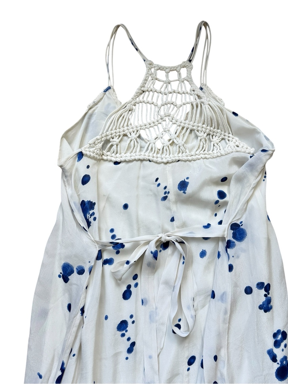 Anthropologie Maeve Crochet Trim Paint Splatter Maxi Dress Small Boho Festival - Picture 12 of 14